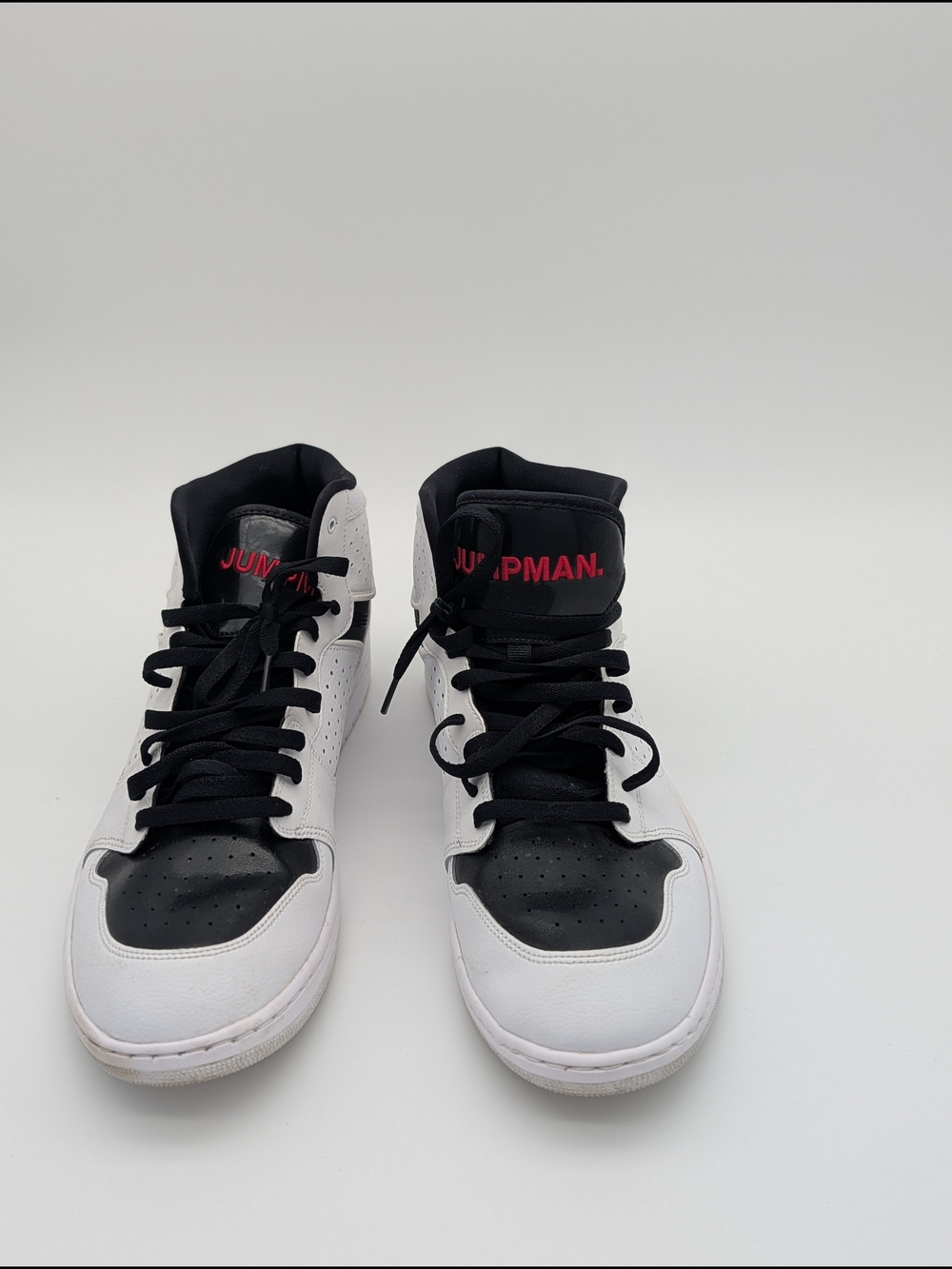 Air Jordan Style High-Top Men's Sneakers - White Black Red - Picture 2 of 5
